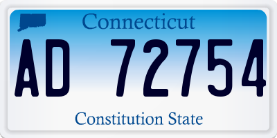CT license plate AD72754