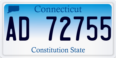 CT license plate AD72755