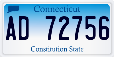 CT license plate AD72756