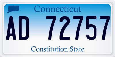 CT license plate AD72757