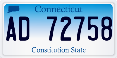 CT license plate AD72758