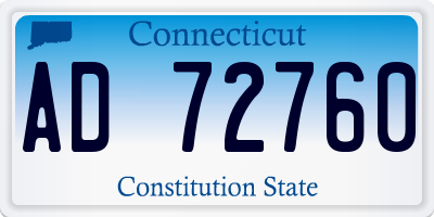 CT license plate AD72760