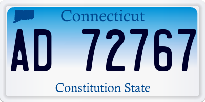 CT license plate AD72767