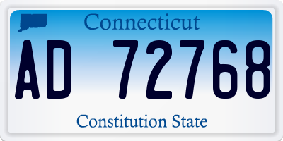 CT license plate AD72768