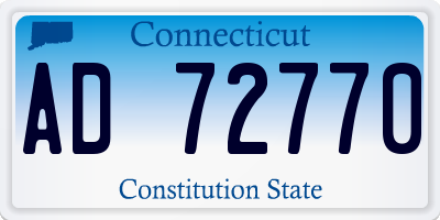 CT license plate AD72770