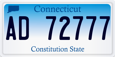 CT license plate AD72777