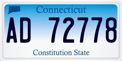 CT license plate AD72778