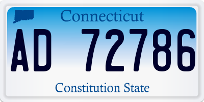 CT license plate AD72786