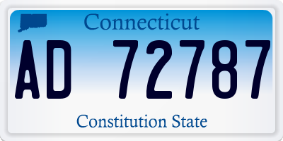CT license plate AD72787