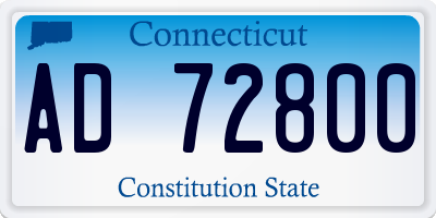 CT license plate AD72800
