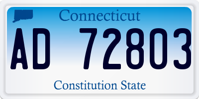 CT license plate AD72803