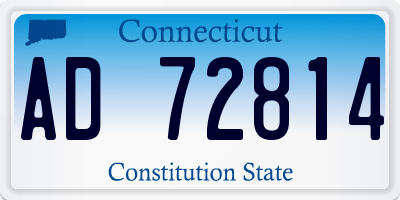 CT license plate AD72814