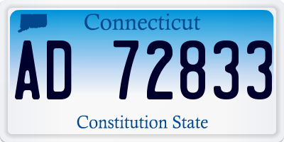 CT license plate AD72833