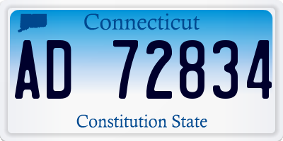 CT license plate AD72834