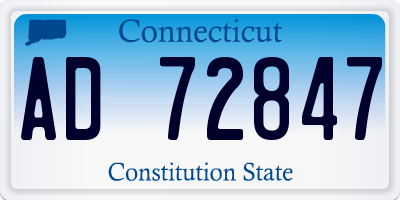 CT license plate AD72847
