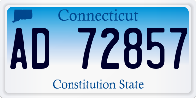 CT license plate AD72857