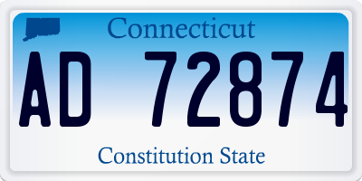 CT license plate AD72874