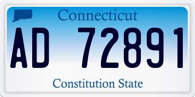 CT license plate AD72891