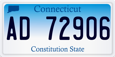 CT license plate AD72906