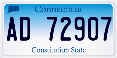 CT license plate AD72907