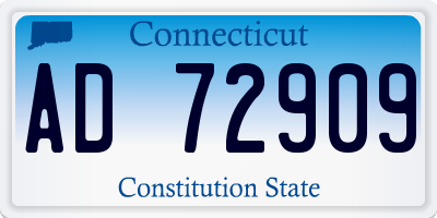 CT license plate AD72909