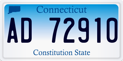 CT license plate AD72910