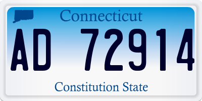 CT license plate AD72914