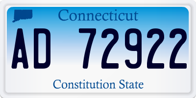 CT license plate AD72922