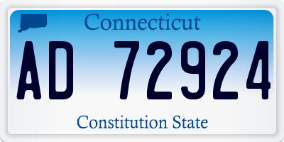 CT license plate AD72924