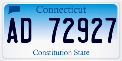 CT license plate AD72927