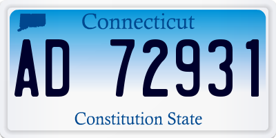 CT license plate AD72931