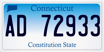 CT license plate AD72933
