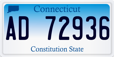 CT license plate AD72936