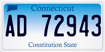 CT license plate AD72943