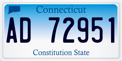 CT license plate AD72951