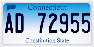 CT license plate AD72955