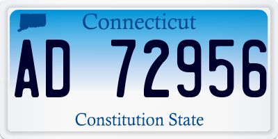 CT license plate AD72956