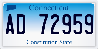 CT license plate AD72959