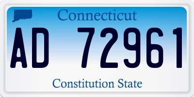 CT license plate AD72961