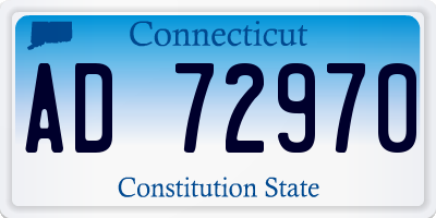 CT license plate AD72970