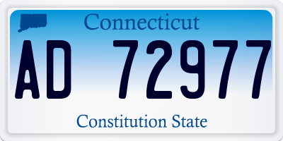 CT license plate AD72977