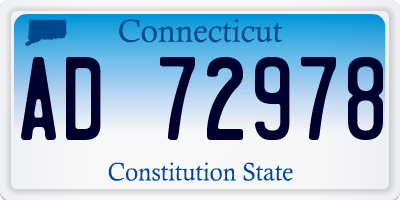 CT license plate AD72978