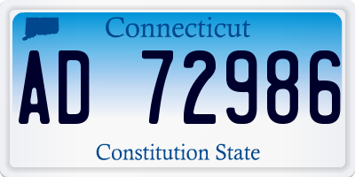 CT license plate AD72986