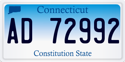 CT license plate AD72992