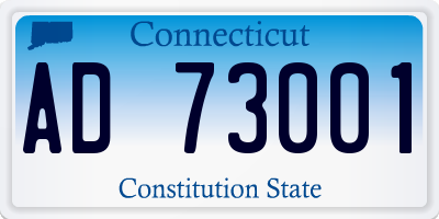CT license plate AD73001