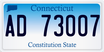 CT license plate AD73007
