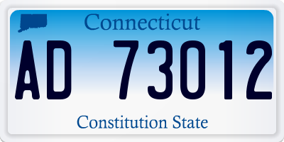 CT license plate AD73012
