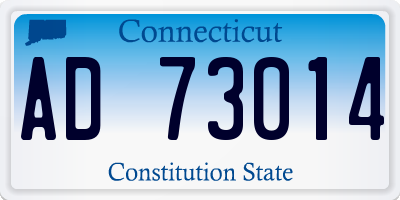 CT license plate AD73014