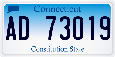 CT license plate AD73019