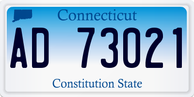 CT license plate AD73021